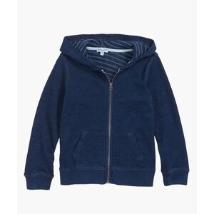 Splendid Boys Full Zip Hoodie Sweater Washed Indigo French Terry Cotton 6yr